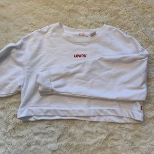 Levi’s White Cropped Crewneck Sweater